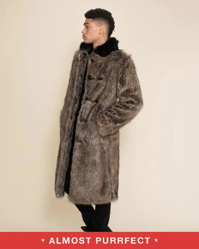 *Almost Purfect*  Dire Wolf Faux Fur Calf Length Coat