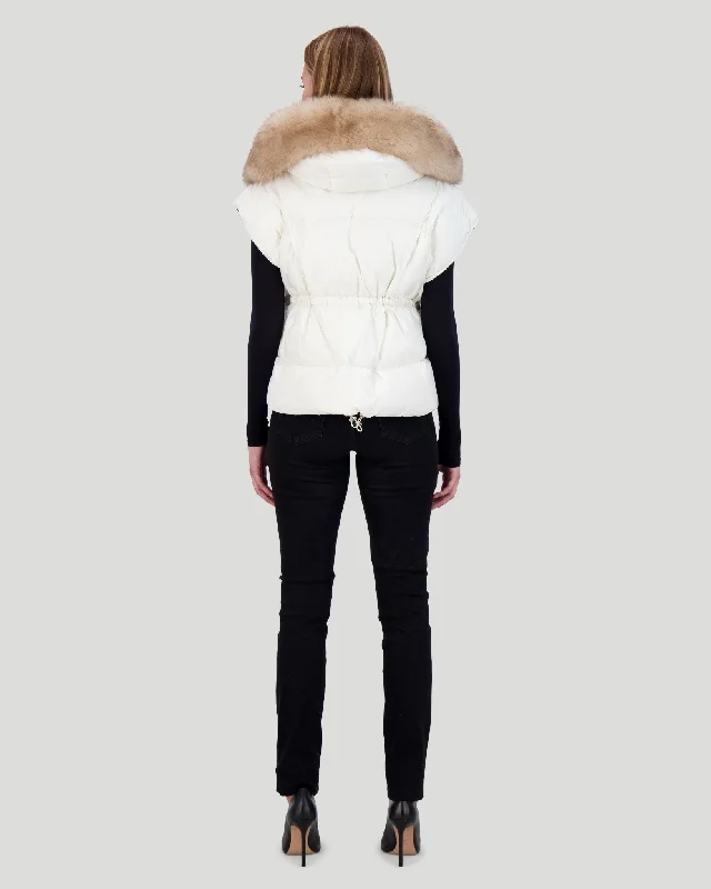 Après-Ski Vest with Detachable Toscana Shearling Lamb Hood Trim