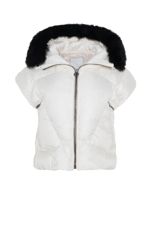 Après-Ski Vest with Detachable Toscana Shearling Lamb Hood Trim