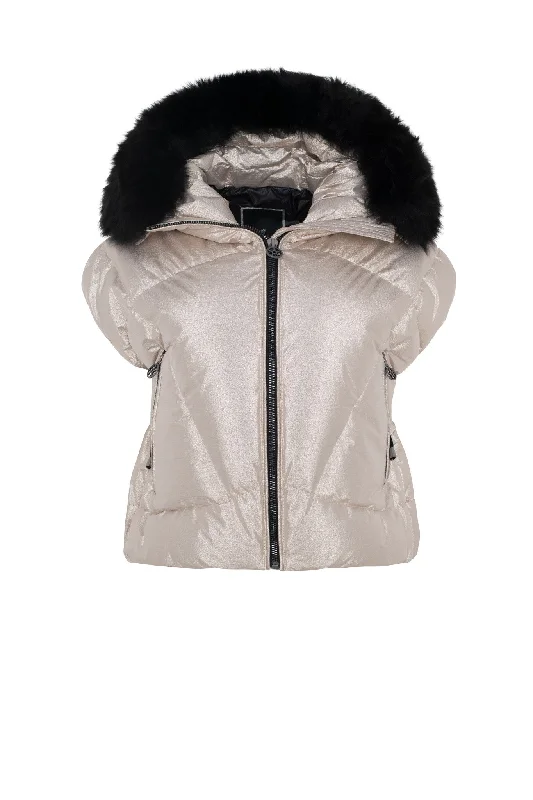 Après-Ski Vest with Detachable Toscana Shearling Lamb Hood Trim