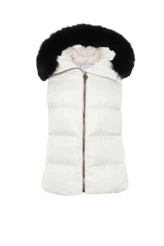 Après-Ski Vest with Detachable Toscana Shearling Lamb Hood Trim