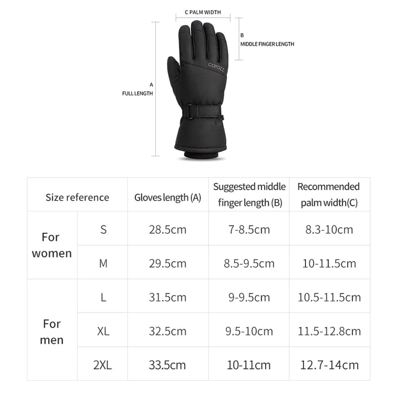 COPOZZ White Ski Gloves