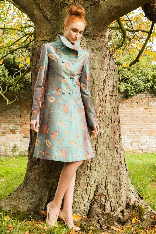 Delphine Coat in Aqua Teal