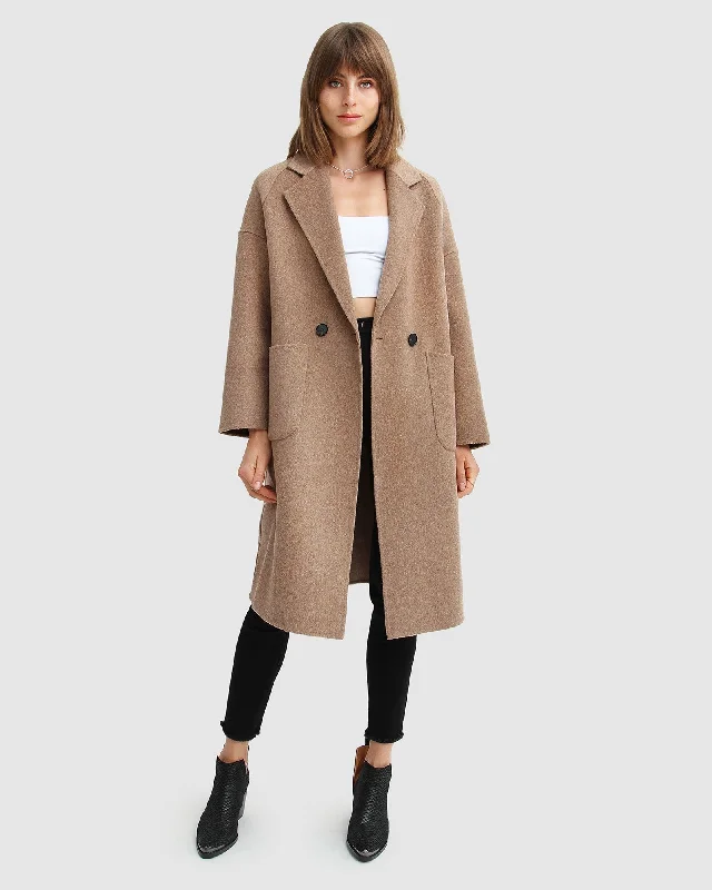 Publisher Double-Breasted Wool Blend Coat - Oat