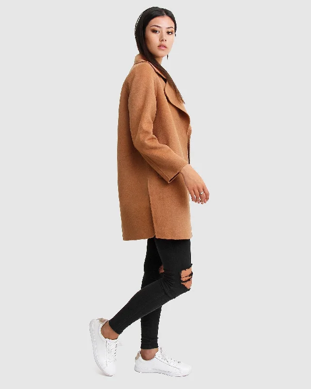 NEW FIT Ex-Boyfriend Wool Blend Oversized Jacket - Camel