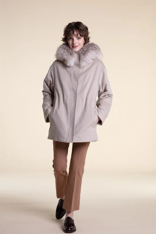 Fox fur hood parka