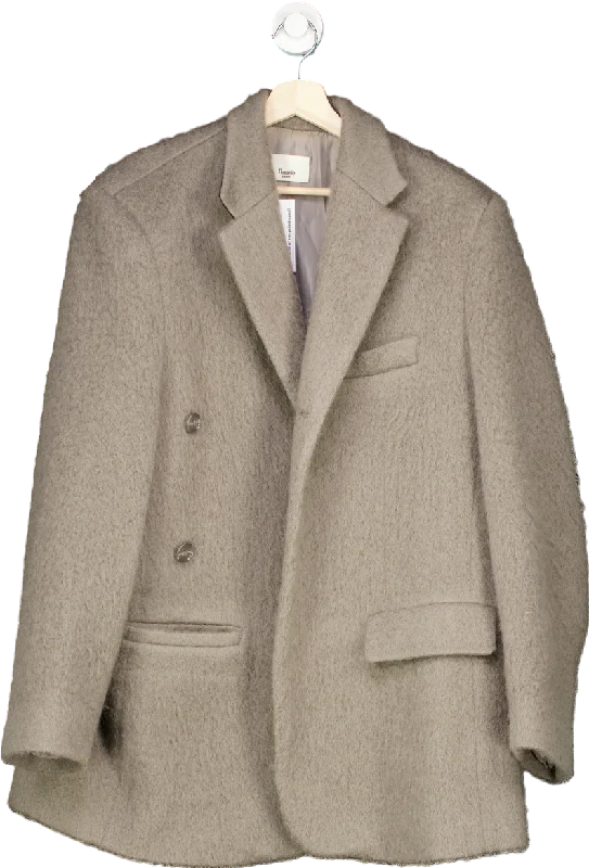 Frankie Shop Beige Wool Blend OVERSIZE BLAZER UK L