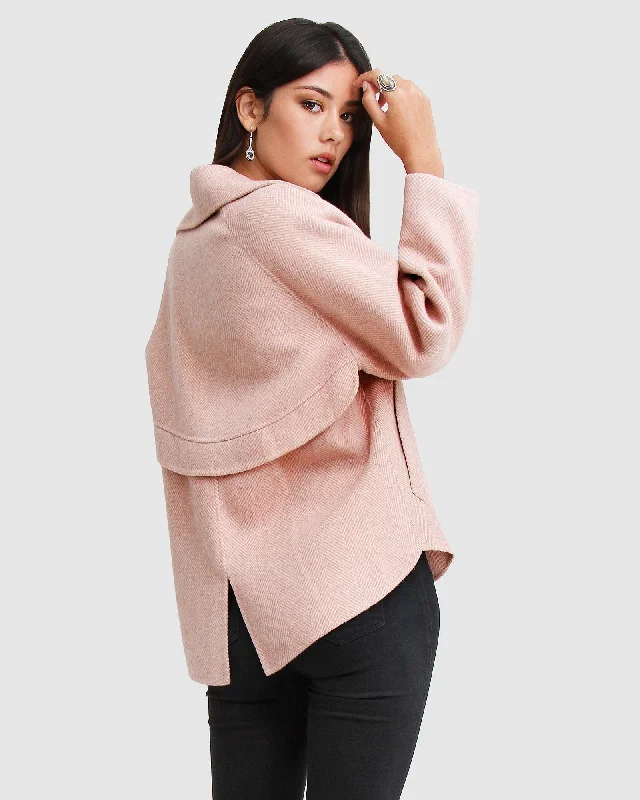 I'm Yours Wool Blend Peacoat - Blush