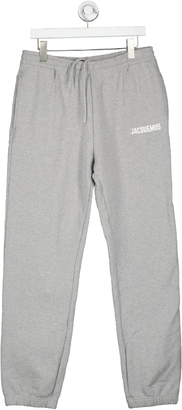 JACQUEMUS Grey Tapered Logo Joggers UK M