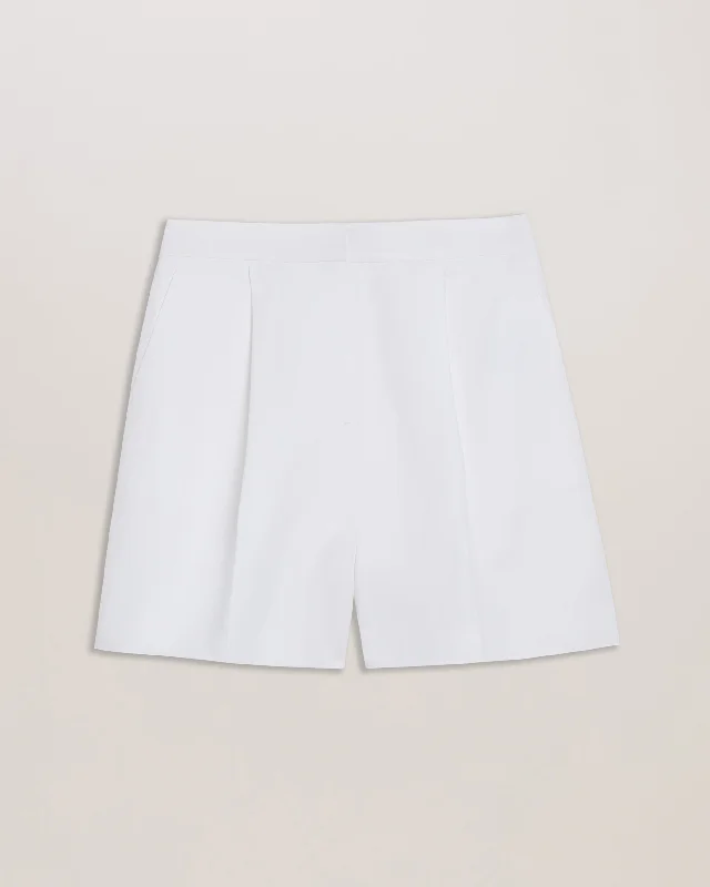 Musubsh High Waisted Tailored Pleated Shorts White