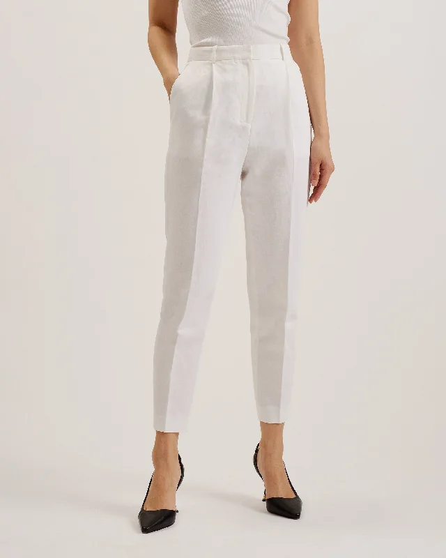 Musubt High Rise Tailored Trousers White