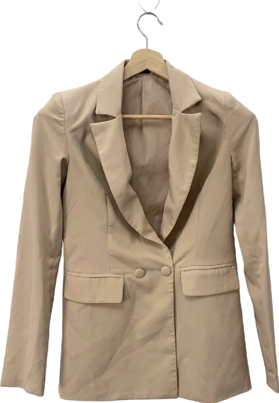 PrettyLittleThing Beige Tailored Blazer UK 4