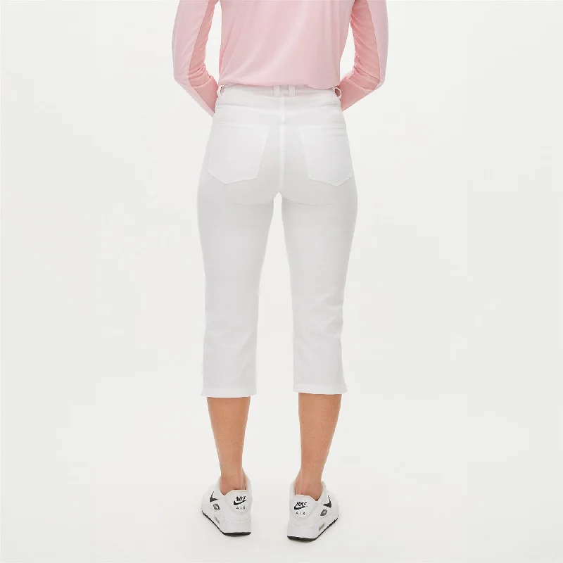 Womens Chie Comfort Capri Trousers White - SS24