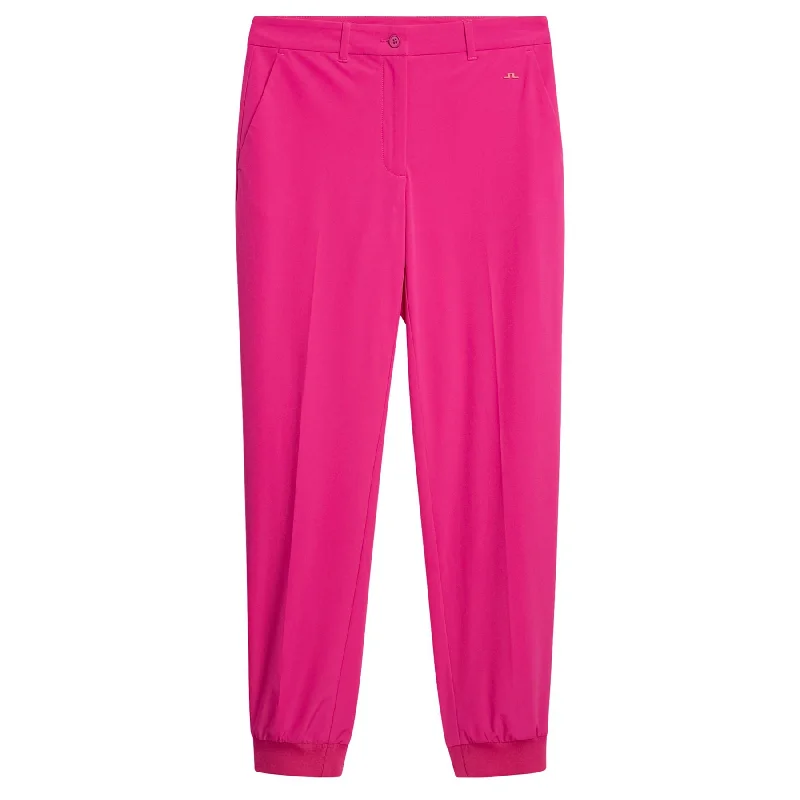 Womens Elena Double Weave Stretch Jogger Trousers Fuchsia Purple - SS24