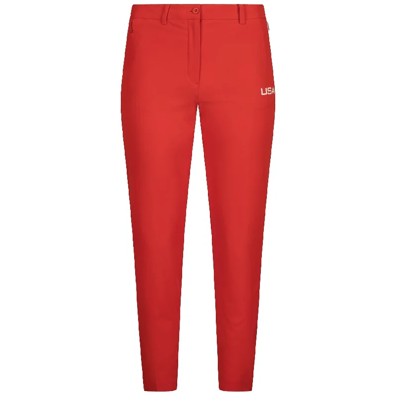 Womens Pia High Stretch US Golf Pants Flame Scarlet - SU24