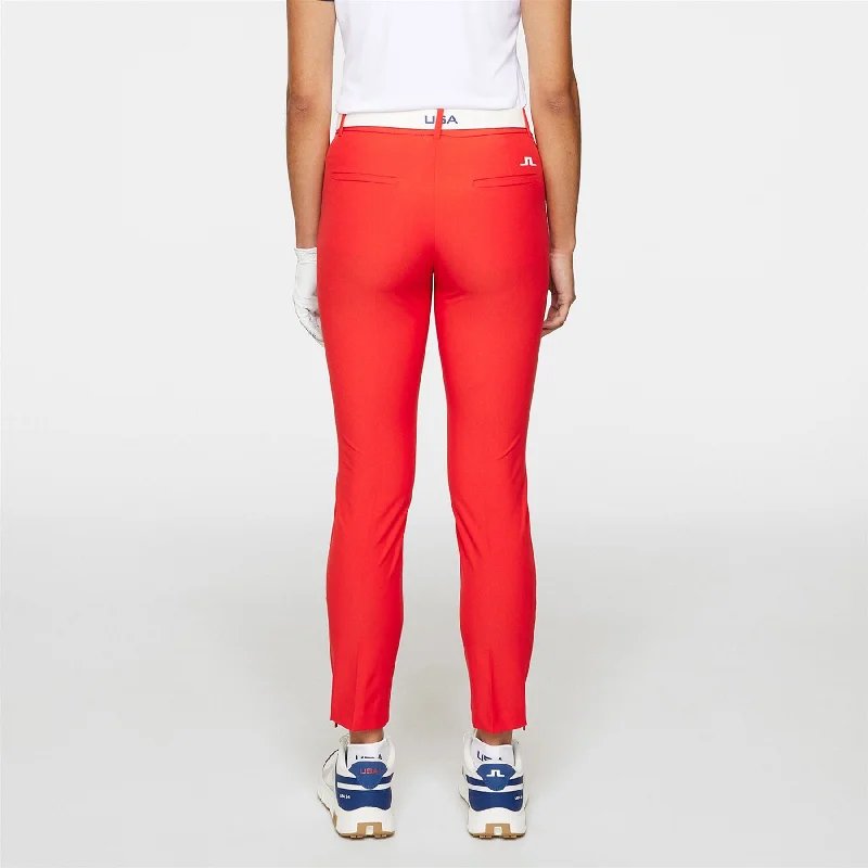 Womens Pia High Stretch US Golf Pants Flame Scarlet - SU24