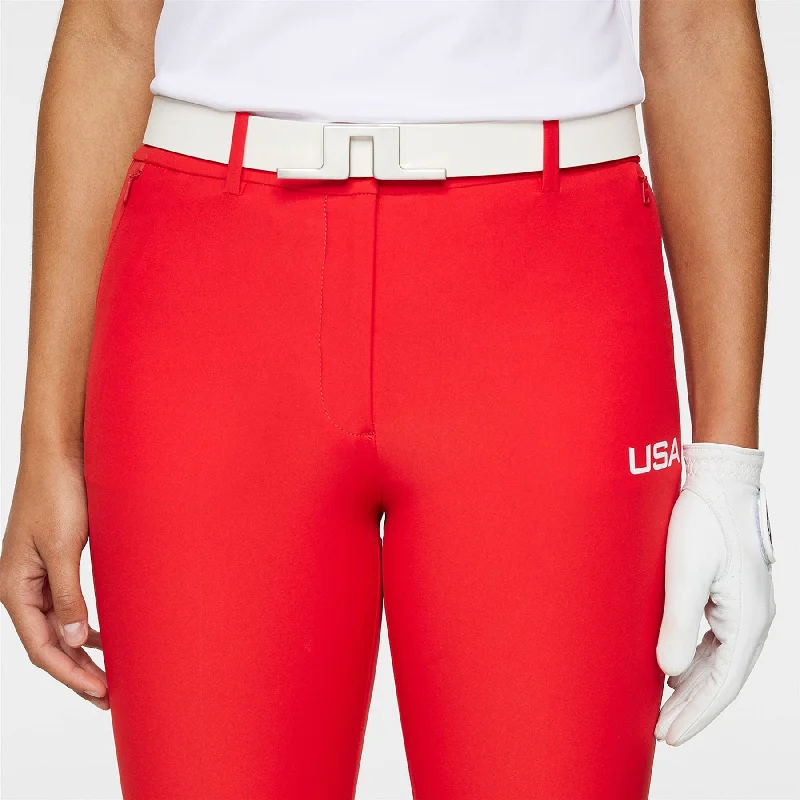 Womens Pia High Stretch US Golf Pants Flame Scarlet - SU24