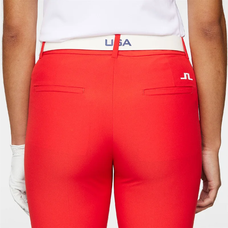 Womens Pia High Stretch US Golf Pants Flame Scarlet - SU24