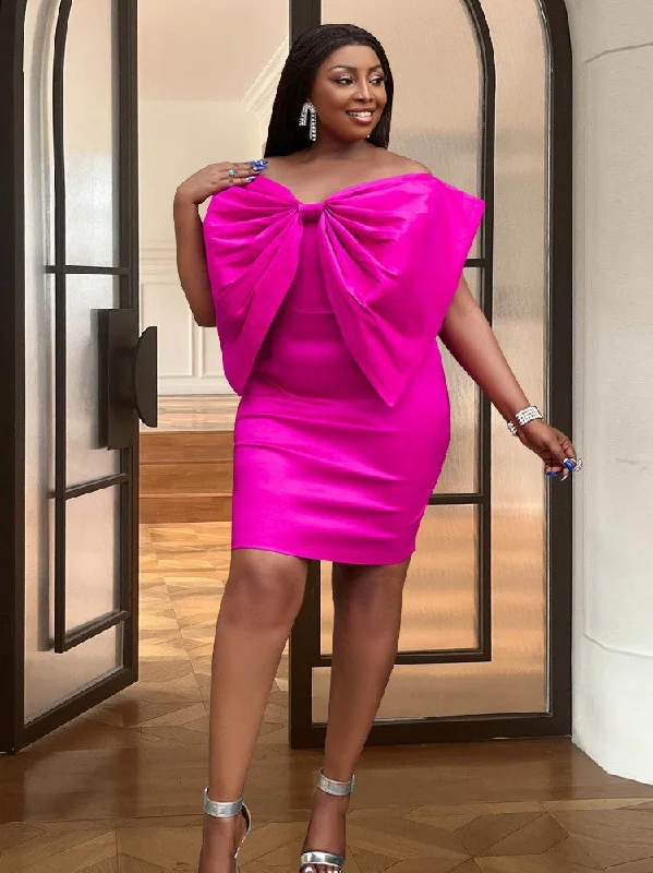 AOMEIDRESS Sexy Shiny Bow Bodycon Mini Party Dress for Women Tunics Luxurious high-end AOMEIDRESS Sexy Shiny Bow Bodycon Mini Party Dress for Women Tunics Luxurious high-end