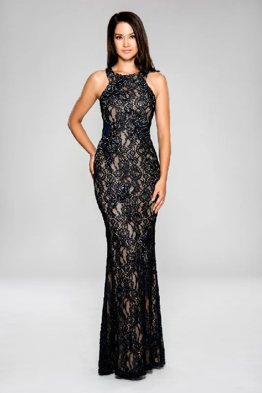 Cachet - 58250ZSC Halter Neck Embellished Lace Evening Gown Tunics Bestseller popular Cachet - 58250ZSC Halter Neck Embellished Lace Evening Gown Tunics Bestseller popular