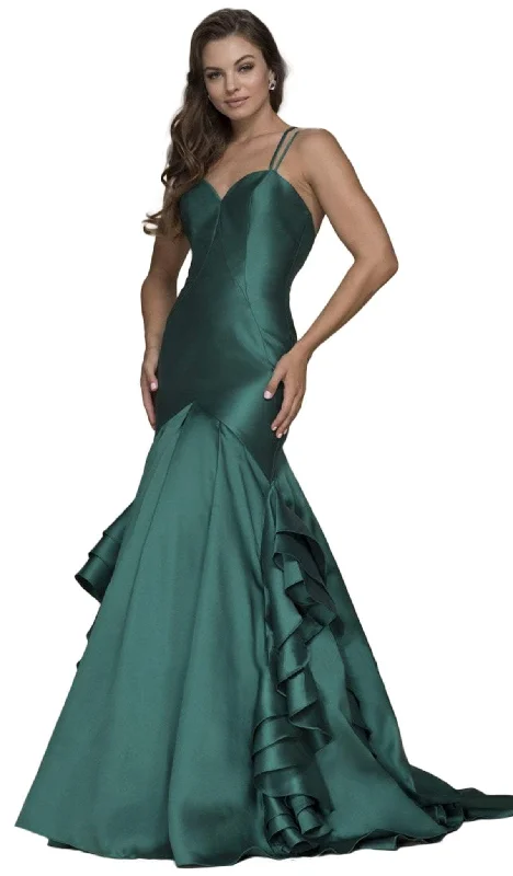 Nox Anabel - Sweetheart Ruffled Mikado Trumpet Evening Gown C034SC Tunics Long Elegant Nox Anabel - Sweetheart Ruffled Mikado Trumpet Evening Gown C034SC Tunics Long Elegant