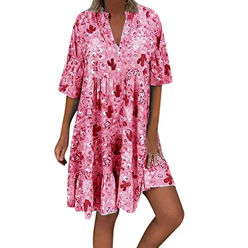 Women's Dress Sweet & Cute Dress Ladies Summer Printed V Neck Buttoned Loose Dresses Bohemian Dress Fancy Cocktail Dress Party Dress Maxi A-line Dress Tunics Practical durable Women's Dress Sweet & Cute Dress Ladies Summer Printed V Neck Buttoned Loose Dresses Bohemian Dress Fancy Cocktail Dress Party Dress Maxi A-line Dress Tunics Practical durable