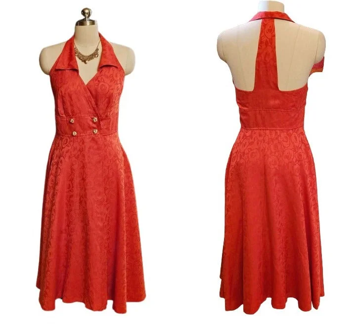 VINTAGE 70S BRANKA KLARIGE T BACK GRAND SWEEP SUNDRESS IN CORAL REEF T BACK DRESS PARTY DRESS RED DRESS CORAL DRESS VINTAGE SUNDRESS Square Neckline Feminine VINTAGE 70S BRANKA KLARIGE T BACK GRAND SWEEP SUNDRESS IN CORAL REEF T BACK DRESS PARTY DRESS RED DRESS CORAL DRESS VINTAGE SUNDRESS Square Neckline Feminine