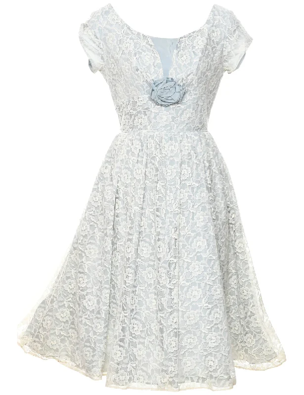 Floral Pattern Lace Evening Gown - M Bodycon Fitted Nightout