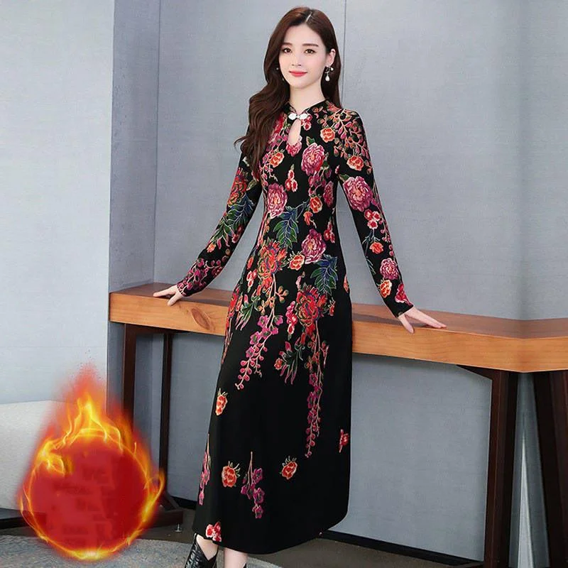Long Party Dress Women Formal Flower Jacquard Slim Elegant Long Sleeve Fit Lady Dresses Tunics Floral girly Long Party Dress Women Formal Flower Jacquard Slim Elegant Long Sleeve Fit Lady Dresses Tunics Floral girly