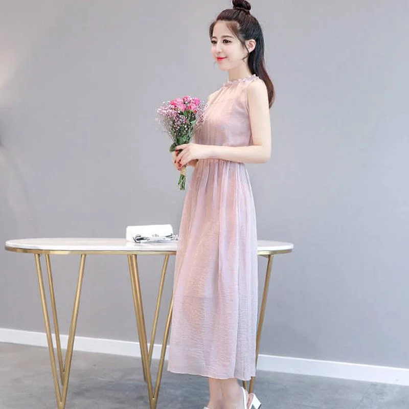 Pink Chiffon High Low Party Dress Summer Women Dresses Strapless Dress Sleeveless Party Gowns empire Waist empire Pink Chiffon High Low Party Dress Summer Women Dresses Strapless Dress Sleeveless Party Gowns empire Waist empire