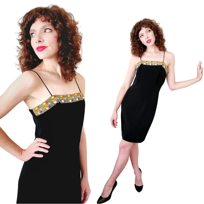 Vintage 90s Bodycon Party Dress Beaded Embroidery Alex Evenings Tunics Sale discount Vintage 90s Bodycon Party Dress Beaded Embroidery Alex Evenings Tunics Sale discount